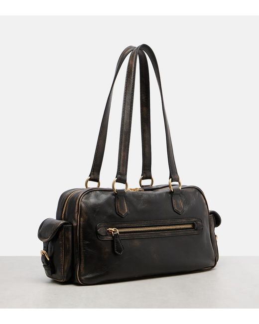 Miu Miu Black Pocket Leather Shoulder Bag