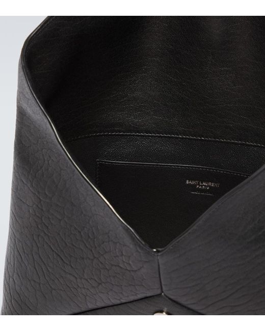 Bustina Cassandre Large Envelope in pelle di Saint Laurent in Black da Uomo
