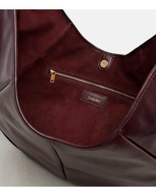 Saint Laurent Brown Mombasa Medium Leather Shoulder Bag