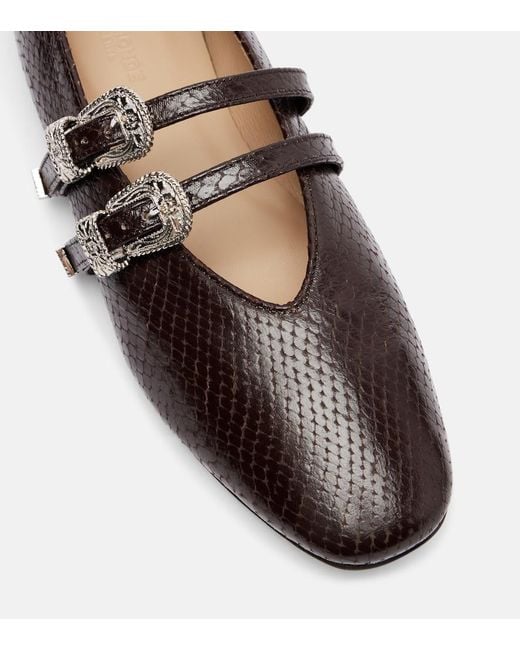 Le Monde Beryl Brown Claudia Leather Mary Jane Flats