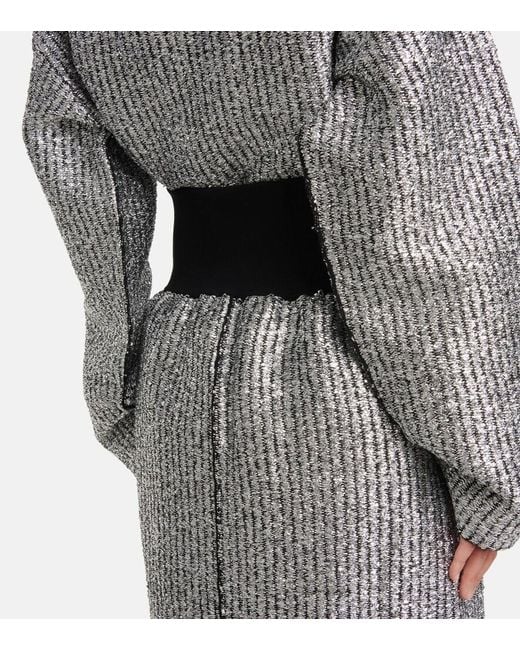 Moncler Genius Black 2 Moncler 1952 Lurex® Wool-blend Midi Skirt