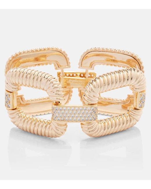 Self-Portrait Metallic Armband Knocker Mit Kristallen