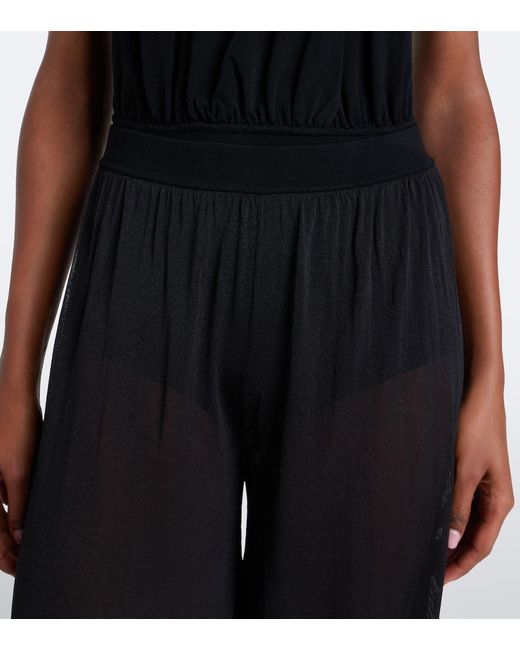Jonathan Simkhai Black Flora Sheer Knit Balloon Pants