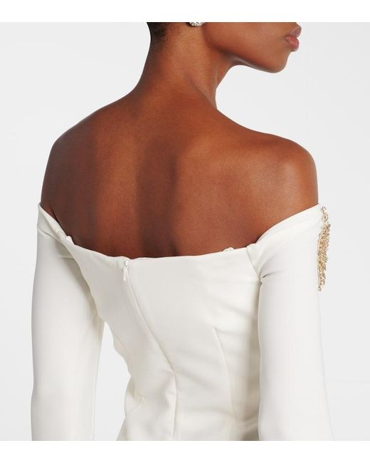 Costarellos White Meline Gown