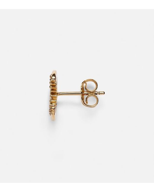 Sydney Evan White Crescent Moon 14Kt Single Earring With Diamonds