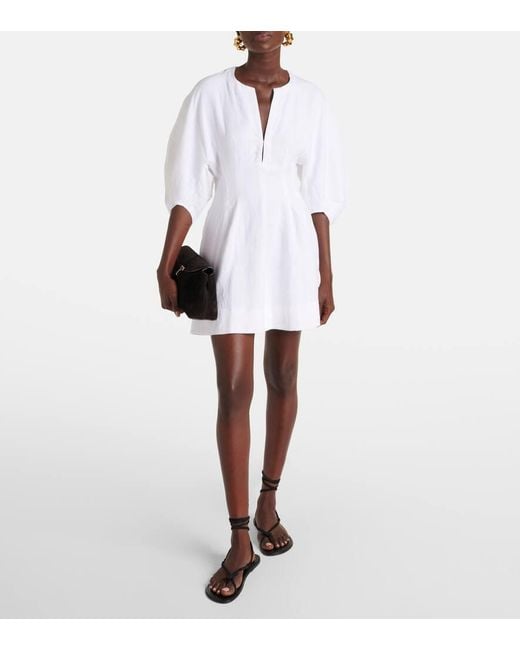 faithfull the brand soleil linen mini dress Faithfull The Brand Soleil Linen Mini Dress - Black