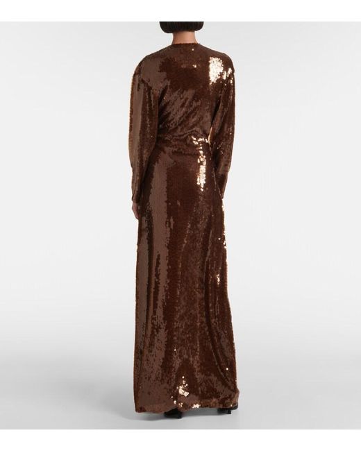 Christopher Esber Brown Triquetra Sequined Gown