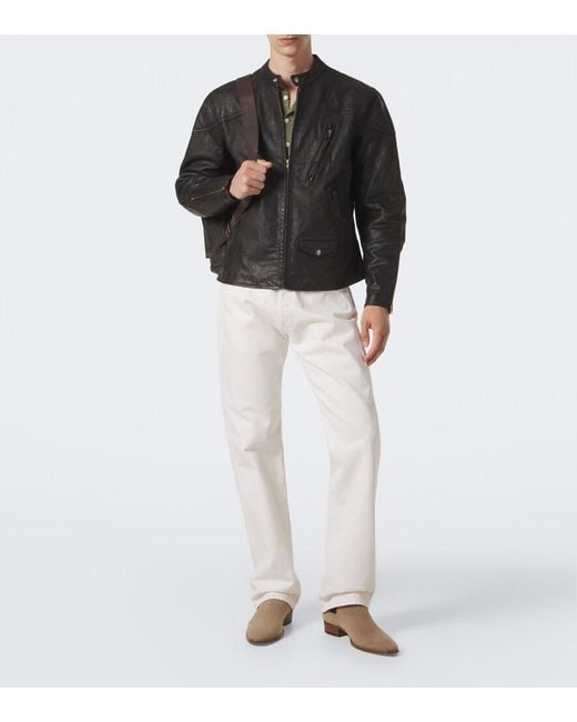 RRL Black Watts Leather Jacket for men