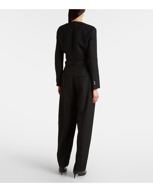 Khaite Black Dugan Wool Tapered Pants