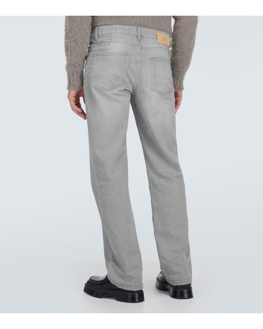 AMI Gray Mid-rise Denim Jeans for men