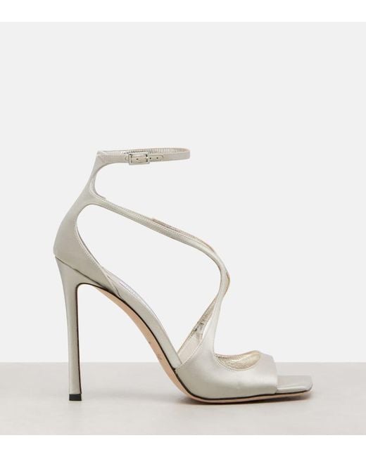 Jimmy Choo White Sandalen Azia 110 Aus Satin