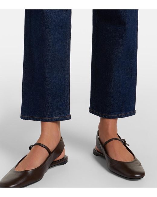 Agolde Blue '90S Cropped Straight Jeans