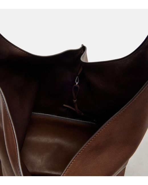 The Row Brown Bindle Medium Leather Shoulder Bag