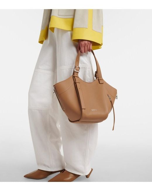 Loewe Brown Hammock Flip Medium Leather Tote Bag