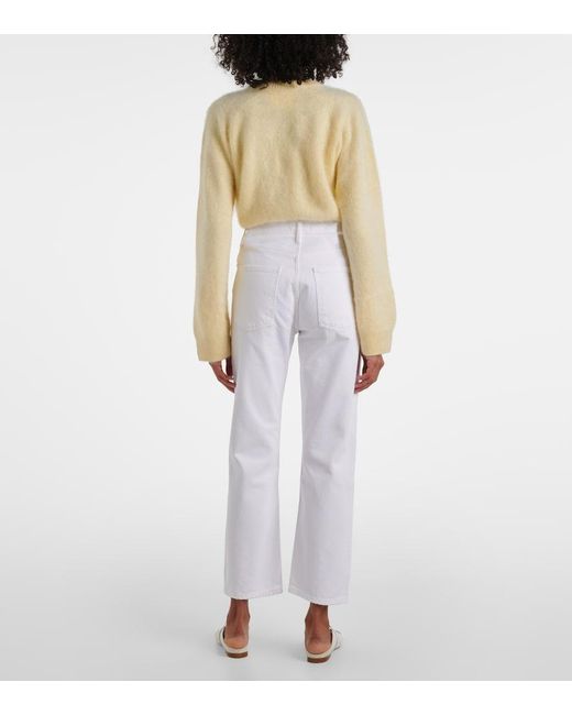 Agolde White '90S Pinch Waist High-Rise Straight Jeans
