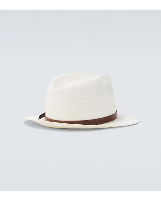 Borsalino White Country Straw Panama Hat for men