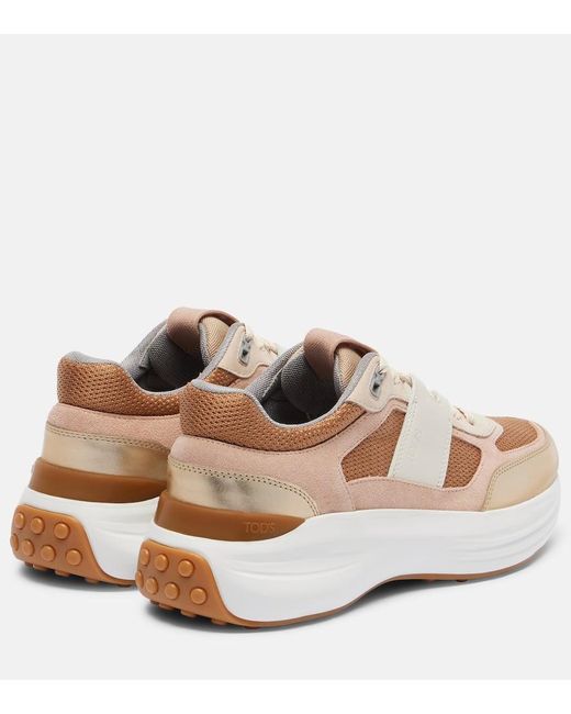 Tod's Natural Sneakers Mit Leder
