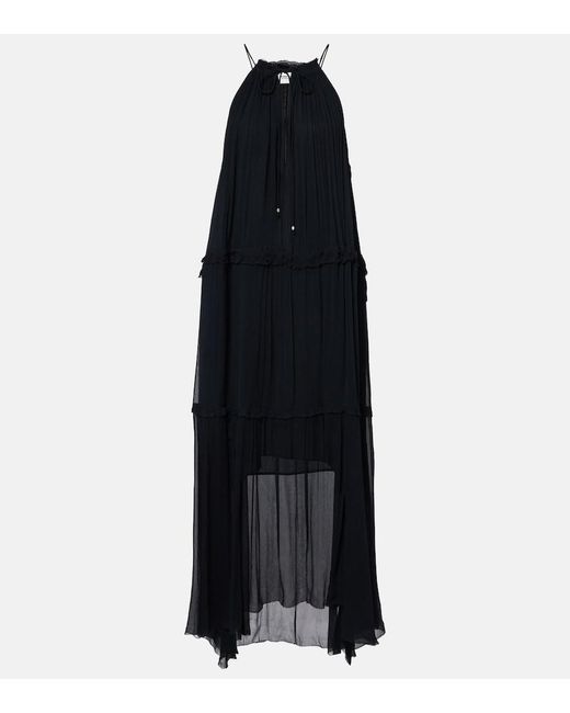 Isabel Marant Black Alita Chiffon Midi Dress