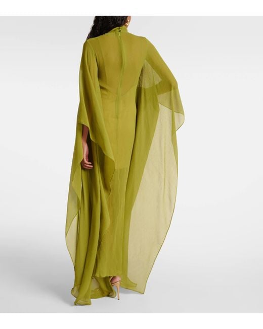 ‎Taller Marmo Green Lanzarote Silk Chiffon Kaftan
