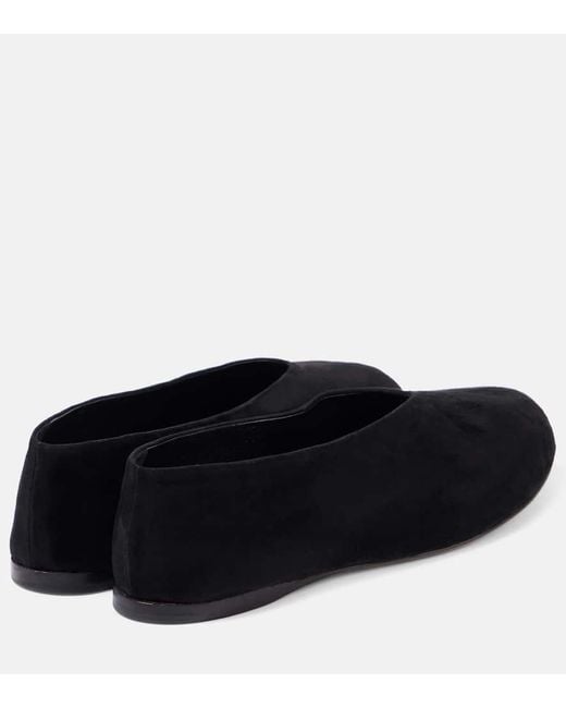 Proenza Schouler Black Tee Suede Ballet Flats