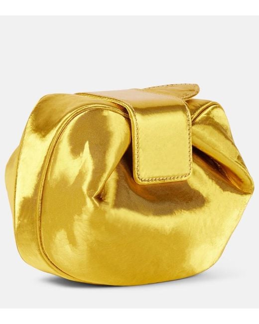 Gabriela Hearst Yellow Soft Demi Satin Clutch