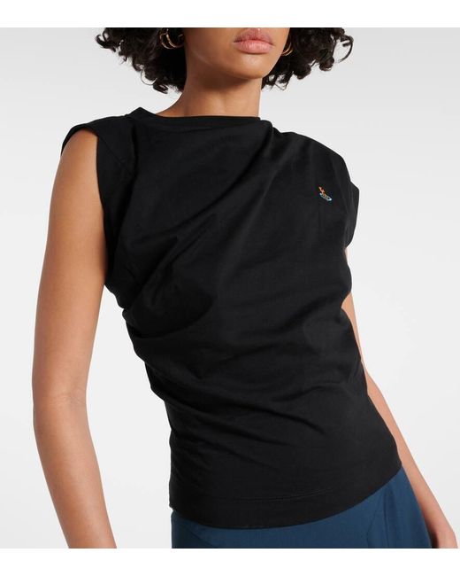 Vivienne Westwood Black Asymmetric Cotton Top