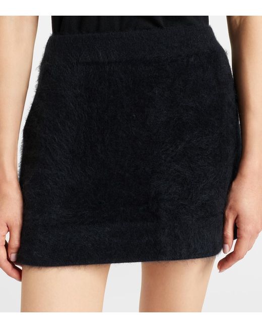 Dorothee Schumacher Black Fluffy Statement Wool-Blend Miniskirt