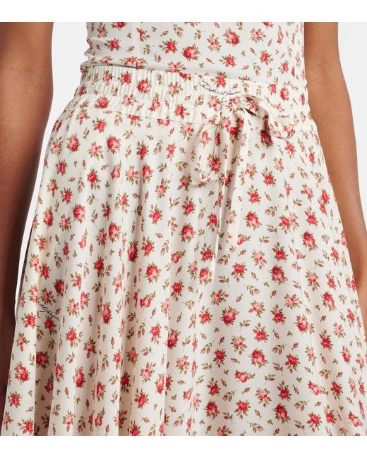 Dolce & Gabbana Pink Floral Silk And Cotton-Blend Charmeuse Top