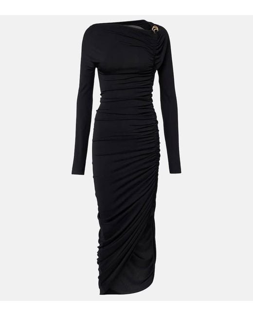 one shoulder long sleeve dress GRACE KNIT ONE SHOULDER MIDI DRESS  PatBO