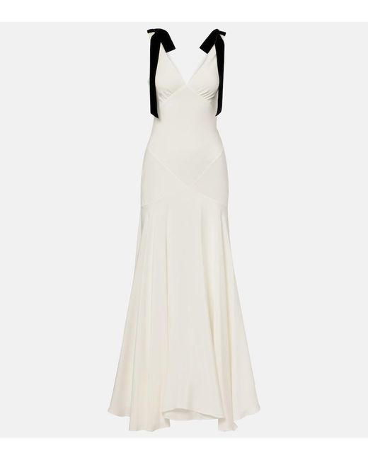 Rodarte White Silk Crepe Maxi Dress