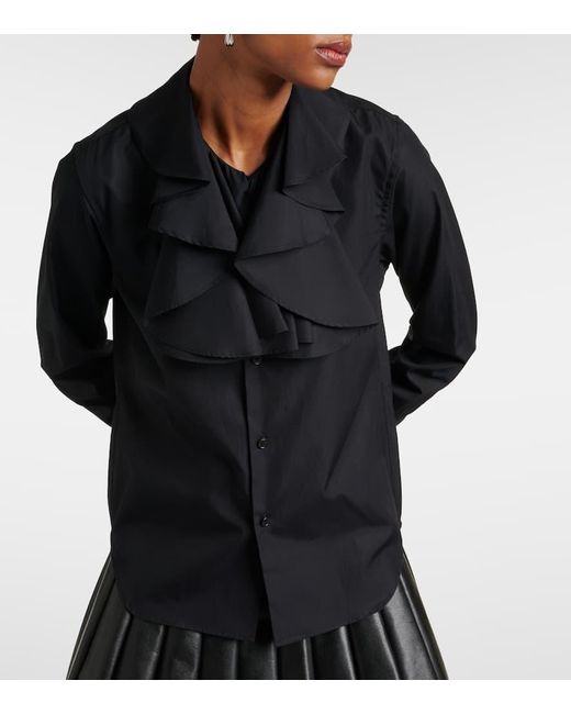 Camisa de algodon con volantes Noir Kei Ninomiya de color Black