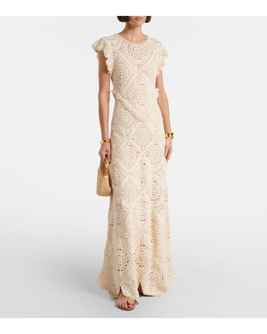 Ulla Johnson Natural Annalisa Crochet Cotton Maxi Dress