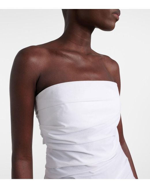 Proenza Schouler White Lena Strapless Cotton-Blend Top