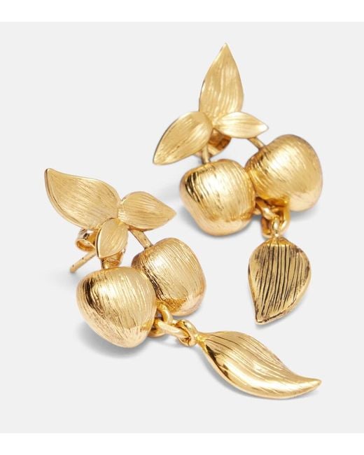 Saint Laurent Metallic Cherry Drop Earrings