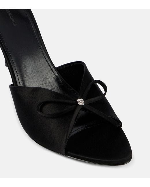 Balenciaga Black Knife Bow 80 Satin Sandals