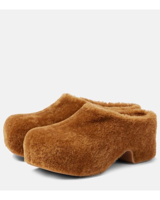 Dries Van Noten Brown Platform Clogs