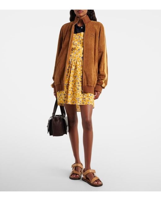 Miu Miu Brown Oversized Suede Jacket