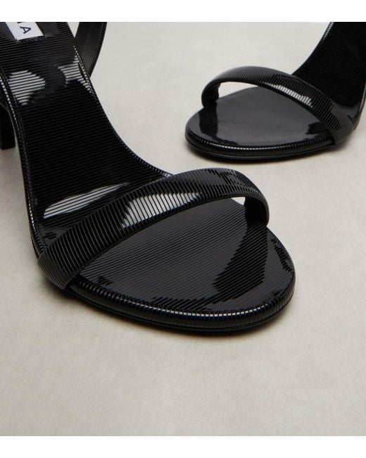 Alaïa Black Chain Trompe L'Oil Patent Leather Sandals