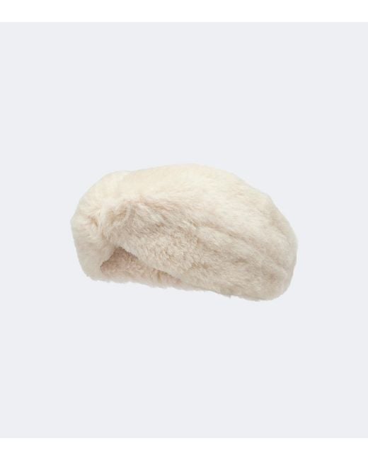 Max Mara White Alpaca, Wool, And Silk Teddy Headband
