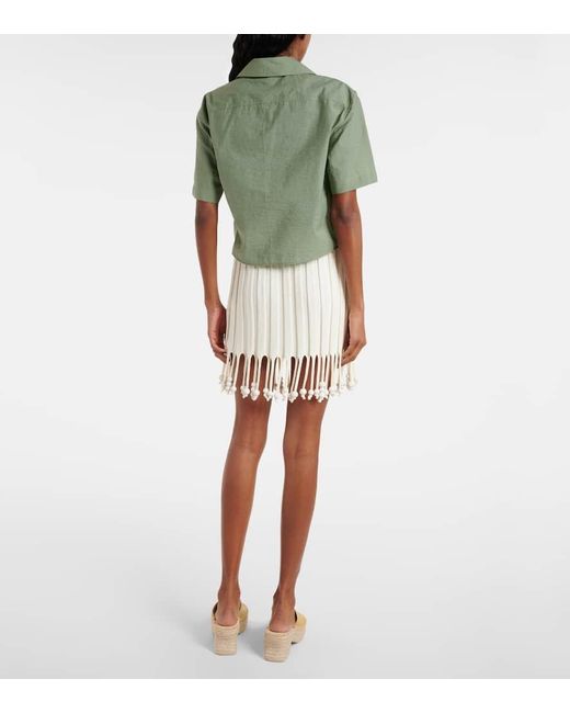 Loewe Green Cotton Blend Short Sleeve Shirt Shirts