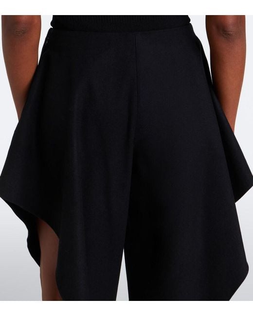 Alaïa Black Draped Wool-Blend Pants