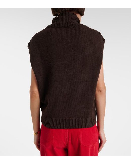 Jardin Des Orangers Black Turtleneck Wool And Cashmere Sweater Vest