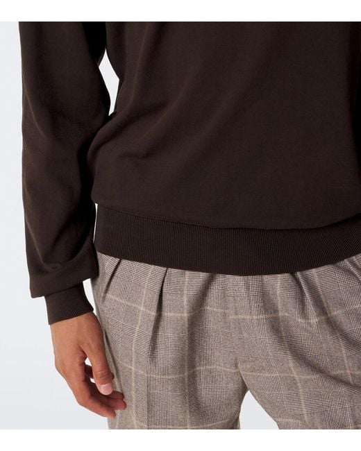 Rubinacci Black Cotton Polo Sweater for men