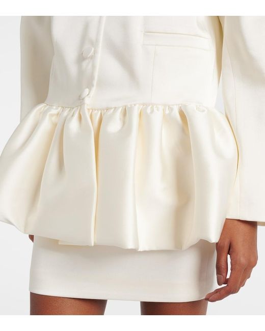The New Arrivals Ilkyaz Ozel White Meringue Ruffled Satin Jacket
