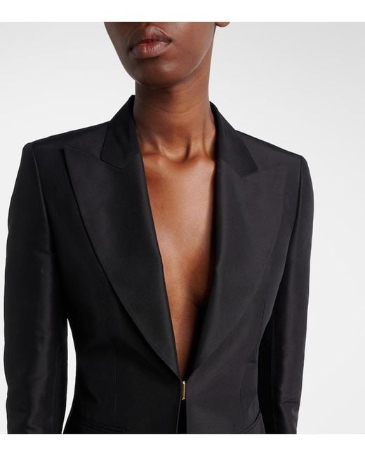 Gucci Black Silk Faille Blazer