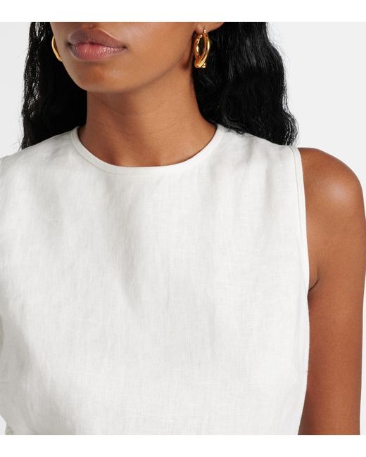 Sir White D'Orsay Linen Minidress