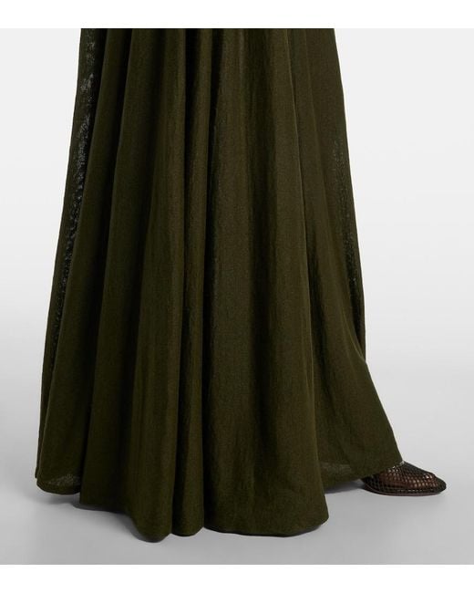 Alaïa Green Linen-Blend Bustier Dress
