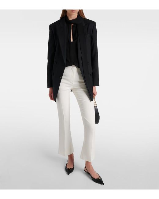 Valentino White Cady Couture Flared Pants