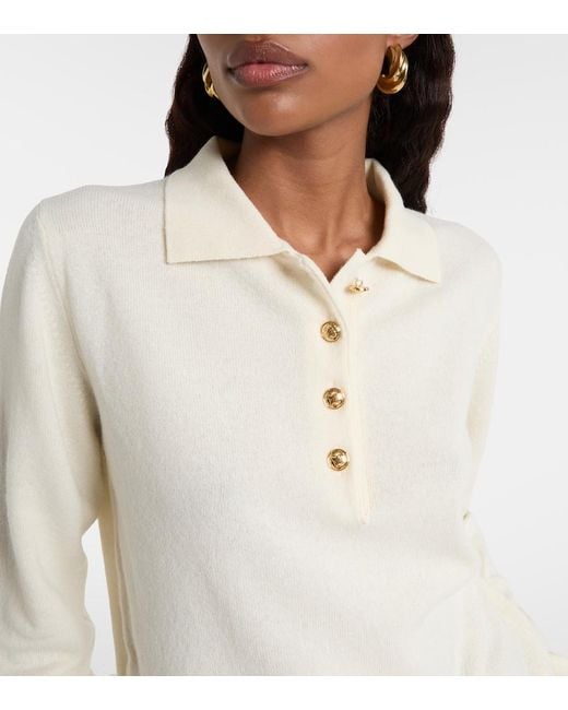 Blazé Milano White Highland Wool And Cashmere Polo Sweater