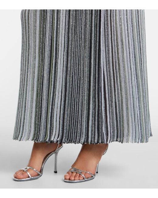 Missoni Gray Striped Lame Maxi Dress